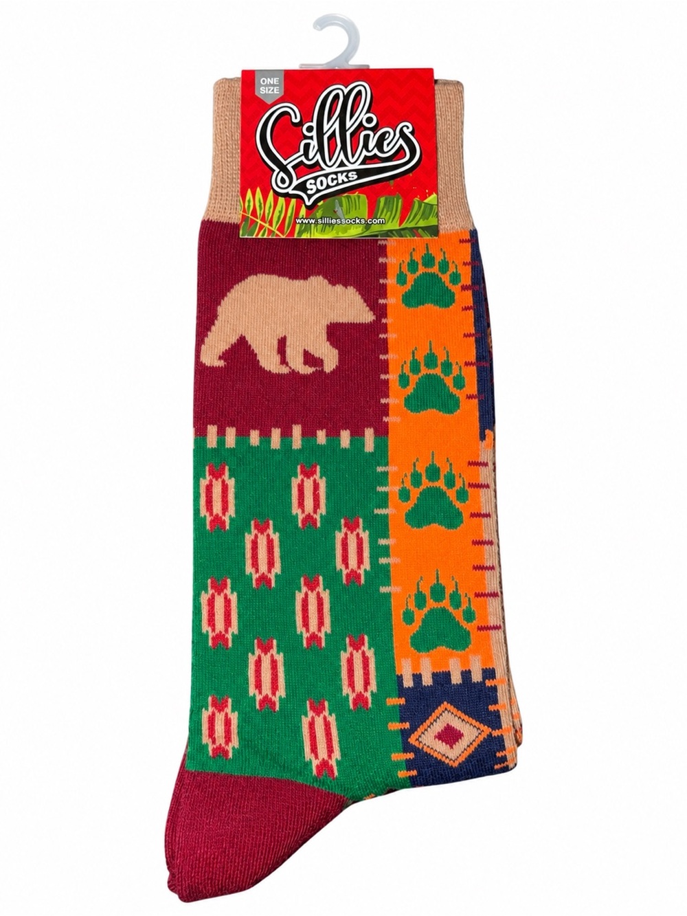 Sillies Socks Bear Paw Southwestern Crew Socks One Size NWT